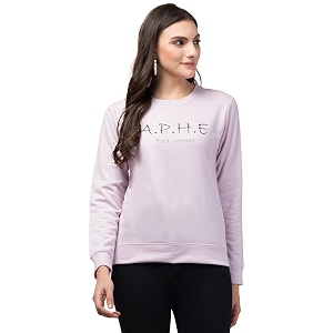 Womans Full Sleeve Round Neck Fleece Sweatshirt