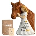 Woman and Horse Figurine – Equestrian Sculpture, Horse Lover Gift for Women, Equine Themed Home Decor, Horse Riding Keepsake for Riders