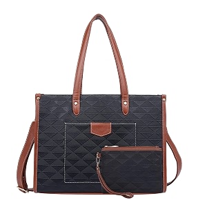 womanix laptop tote bag laptop bag with front patched pocket 14 inch work shoulder bags casual briefcase handbag for travel office college