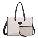 Womanix Laptop Tote Bag, Laptop Bag with front patched pocket, 14 inch Work Shoulder Bags Casual Briefcase Handbag for Travel, Office, College