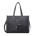 Womanix Laptop Tote Bag, Laptop Bag with front patched pocket, 14 inch Work Shoulder Bags Casual Briefcase Handbag for Travel, Office, College