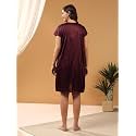 Women 2 Pieces Bridal Maroon Satin lace