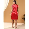 Women 2 Pieces Bridal Maroon Satin lace