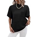 Women 2026 Sweater Vest Mock Neck Batwing Short Sleeve Oversized Ribbed Knit Tops Fall Pullover Sweater S-XXL