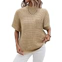 Women 2026 Sweater Vest Mock Neck Batwing Short Sleeve Oversized Ribbed Knit Tops Fall Pullover Sweater S-XXL