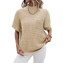 Women 2026 Sweater Vest Mock Neck Batwing Short Sleeve Oversized Ribbed Knit Tops Fall Pullover Sweater S-XXL