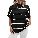 Women 2026 Sweater Vest Mock Neck Batwing Short Sleeve Oversized Ribbed Knit Tops Fall Pullover Sweater S-XXL