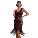 Women39s 1920s Gatsby Dress V Neck Sequin