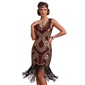 Women39s 1920s Gatsby Dress V Neck Sequin