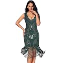 Women39s 1920s Gatsby Dress V Neck Sequin