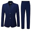 Women's 2 Piece Pants Suits Slim Fit Two Button Business Work Casual Outfit