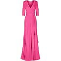 Women's 3/4 Sleeve Deep V-Neck Maxi Faux Wrap Solid Plus Size Dress