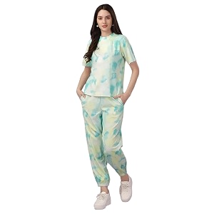 women39s allover letter printed round neck short sleeves top and joggers set