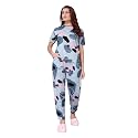Women's Allover Letter Printed Round Neck Short Sleeves Top and Joggers Set