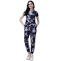Women's Allover Letter Printed Round Neck Short Sleeves Top and Joggers Set