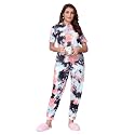 Women's Allover Letter Printed Round Neck Short Sleeves Top and Joggers Set