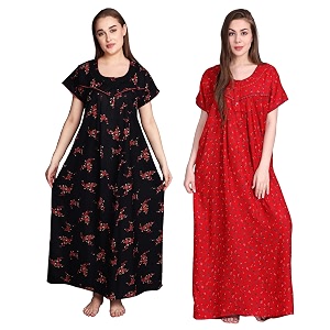 Womens Alpine Floral Print Maxi Night Gown