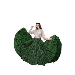 Womens American Crepe Blooming Flared Long for
