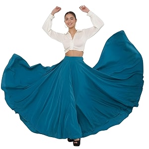 Womens American Crepe Blooming Flared Long for