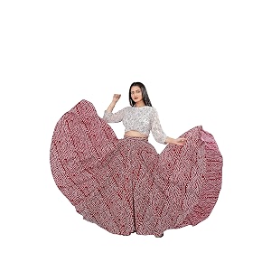 Womens American Crepe Blooming Flared Long for