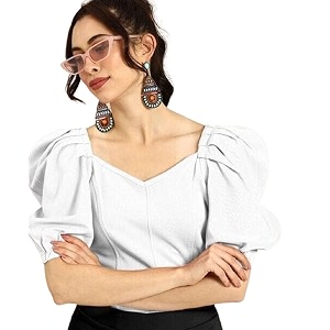 Womens Girls Solid Short Sleeve Crop