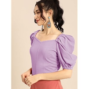 Womens Girls Solid Short Sleeve Crop