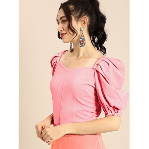 Womens Girls Solid Short Sleeve Crop