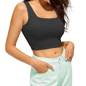 women39s amp girls39 solid ribbed square neck slim fit tank tops l2609