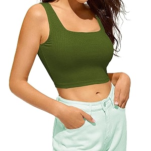 women39s amp girls39 solid ribbed square neck slim fit tank tops l2609