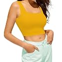 Women's &amp; Girls' Solid Ribbed Square Neck Slim Fit Tank Tops L2609