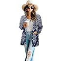 Women's Aztec Open-Front Jacket Lightweight Casual Outerwear Native Western Aztec Pattern &amp; Plaid Houndstooth Print
