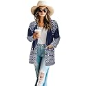 Women's Aztec Open-Front Jacket Lightweight Casual Outerwear Native Western Aztec Pattern &amp; Plaid Houndstooth Print