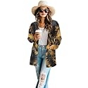 Women's Aztec Open-Front Jacket Lightweight Casual Outerwear Native Western Aztec Pattern &amp; Plaid Houndstooth Print