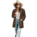 Women's Aztec Open-Front Jacket Lightweight Casual Outerwear Native Western Aztec Pattern &amp; Plaid Houndstooth Print