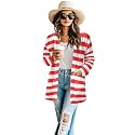 Women's Aztec Open-Front Jacket Lightweight Casual Outerwear Native Western Aztec Pattern &amp; Plaid Houndstooth Print