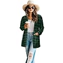 Women's Aztec Open-Front Jacket Lightweight Casual Outerwear Native Western Aztec Pattern &amp; Plaid Houndstooth Print
