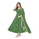 Women39s Bandhani Print Anarkali Kurta with Matching
