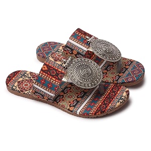 women39s banjara style rajasthani chappal ethnic flats sandal traditional slip-on slipper brown3