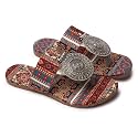 Women's Banjara Style Rajasthani Chappal Ethnic Flats Sandal, Traditional Slip-On Slipper (Brown),3