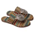 Women's Banjara Style Rajasthani Chappal Ethnic Flats Sandal, Traditional Slip-On Slipper (Yellow)