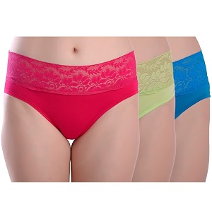 Womens Bikini Lace Cotton Panties Brief Pack