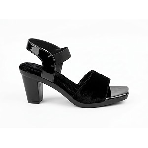 Womens Black Block Heel Sandals Open Toe