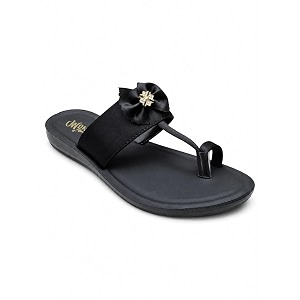 Womens Black Flat Sandal