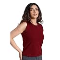 Women39s Black Ribbed Sleeveless Tank Top Round