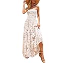 Women's Casual Off Shoulder Maxi Dress Strapless Tube Top Bohemian Beach Long Dresses 092
