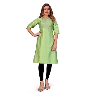 Womens Chanderi Cotton Embriodired Kurtis