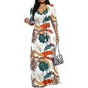 Women's Church Maxi Wrap V Neck 3/4 Sleeve Tie Waist Plus Size Long Dress