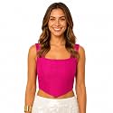 Women39s Corset-Style Raw Silk Crop Top 