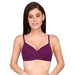 Womens Cotton Polyester Lightly Padded Wire