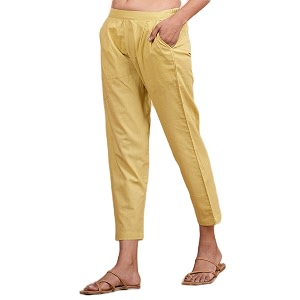 Womens Cotton Ankle Fit Trouser Pants for